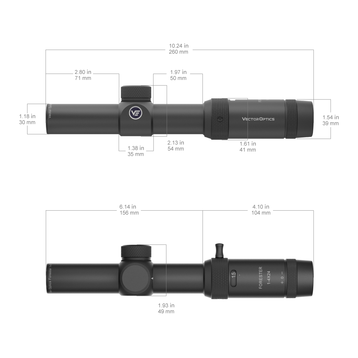 Vector Optics Forester 1-4x24SFP richtkijker 