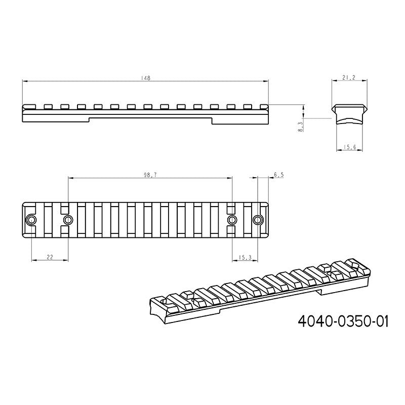 Howa 1500S picatinny rail 