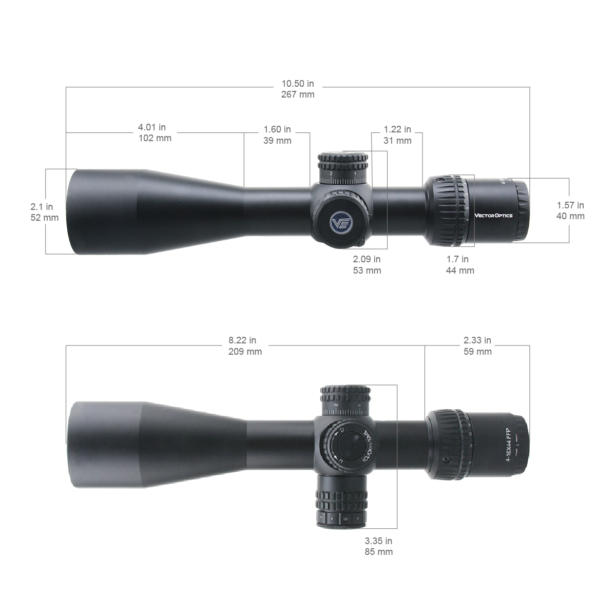 Vector Optics Veyron 4-16x44 IR Eerste Brandpuntsvlak Verlicht richtkijker 