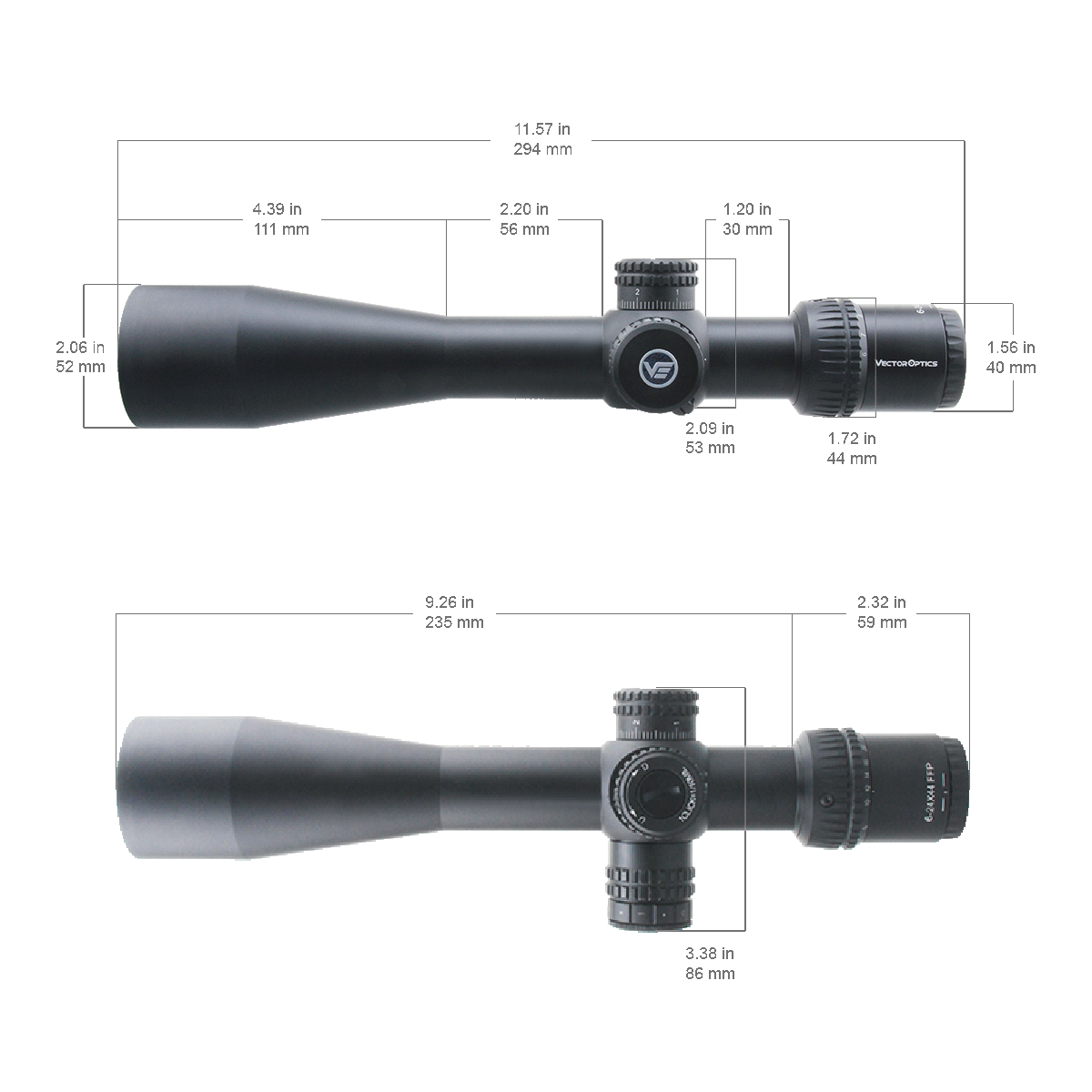 Vector Optics Veyron 6-24x44 IR Premier Plan Focal Illuminé lunette de tir 