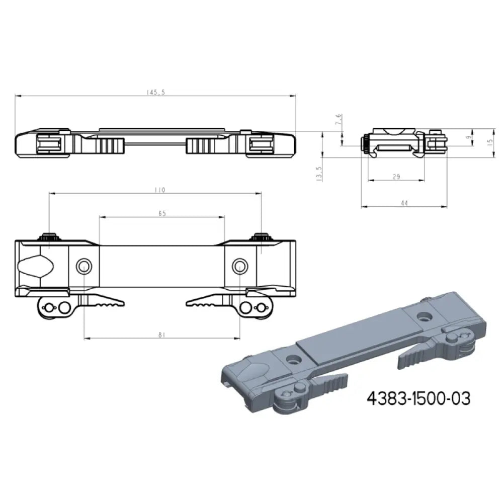 Base for JK-N adapters | picatinny base with QD levers [long]